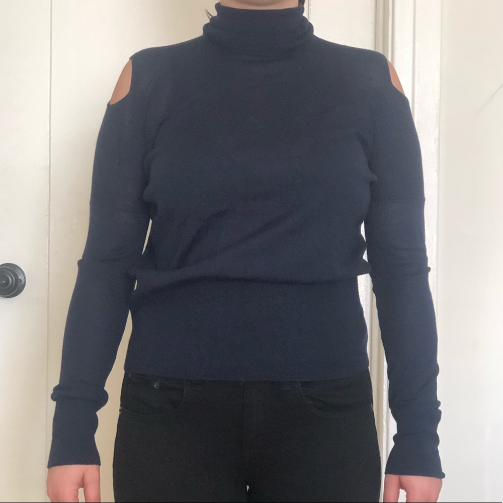 Vince Cold Shoulder Turtle Neck